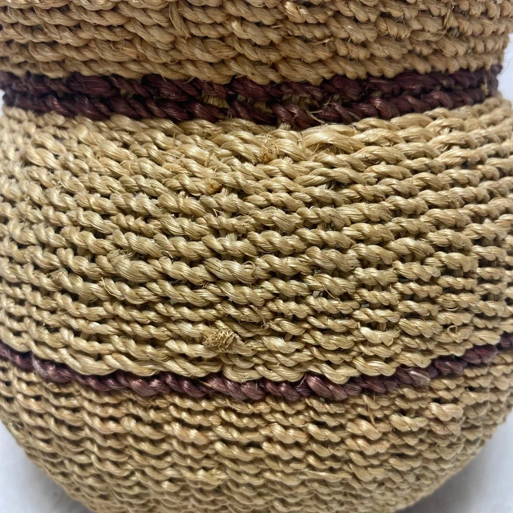 VTG Tightly Woven Basket‎ Handles Decorative Boho Farmhouse Home Decor